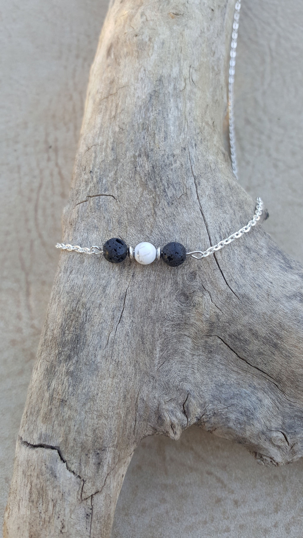 Howlite Lava Bead Diffuser Necklace
