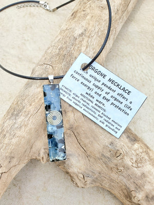 Chi Enhancing Necklace — Kyanite and Shungite with Spiral