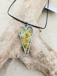Chi Enhancing Necklace — Blue Topaz, Citrine, Heart with Spiral