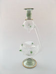 Egyptian Handcrafted Glass Blown Essential Oil Diffuser — Green with Green Dots