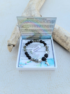 Pet Grief Kit for Dog — Labradorite Onyx Lava Bead Diffuser Bracelet