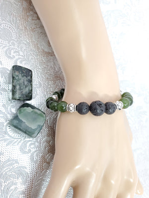 Jade Lava Bead Diffuser Bracelet
