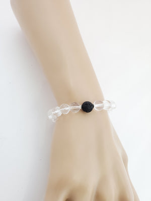Quartz Lava Bead Diffuser Bracelet