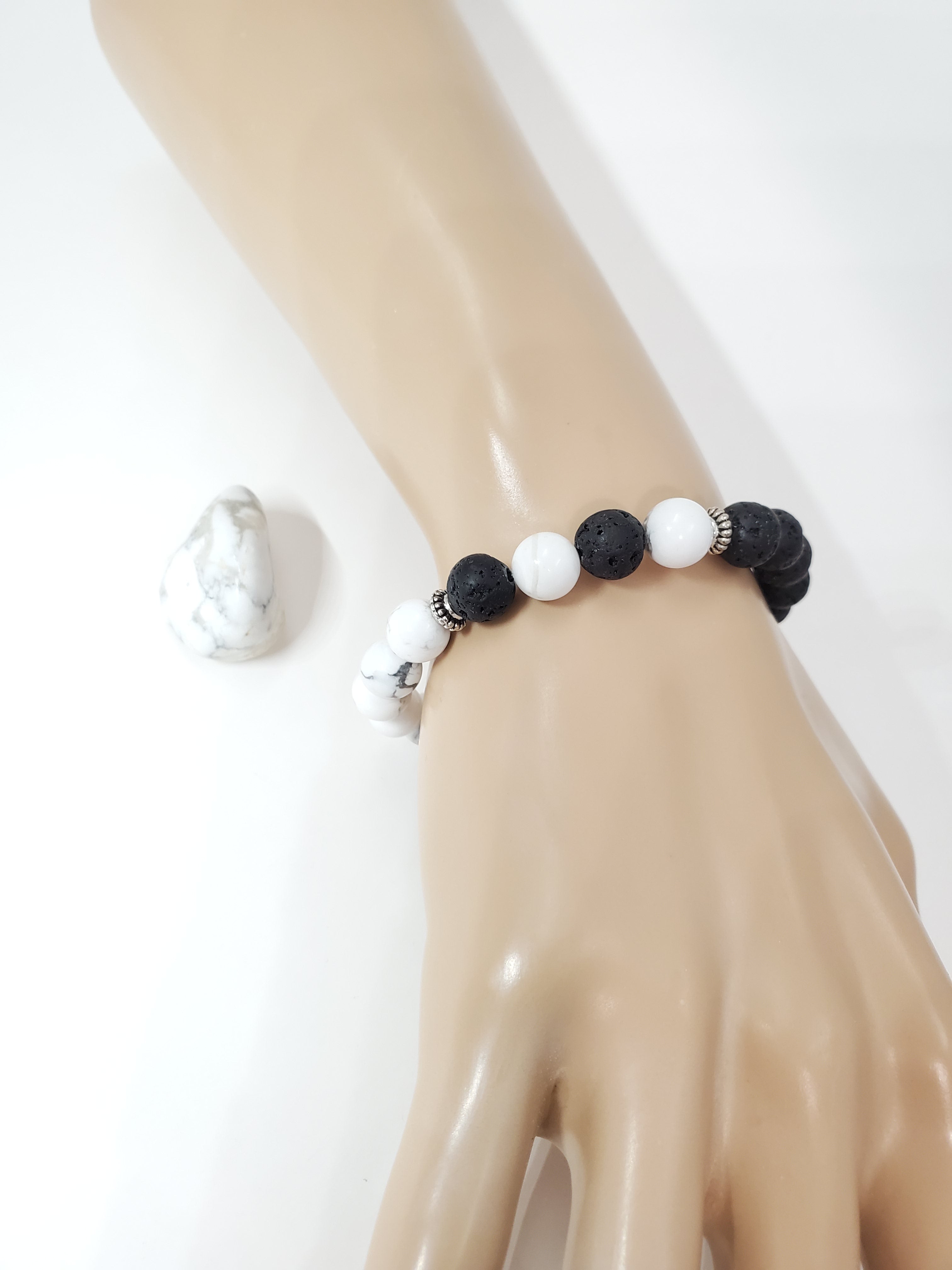 Yin Yang Lava Bead Diffuser Bracelet