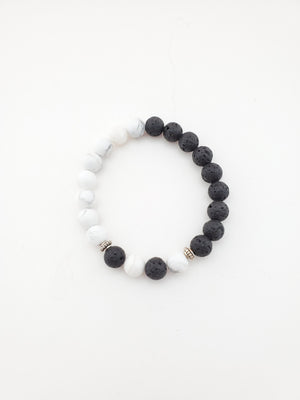 Yin Yang Lava Bead Diffuser Bracelet