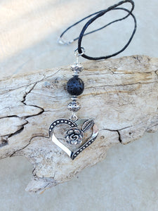 Heart Lava Bead Diffuser Necklace