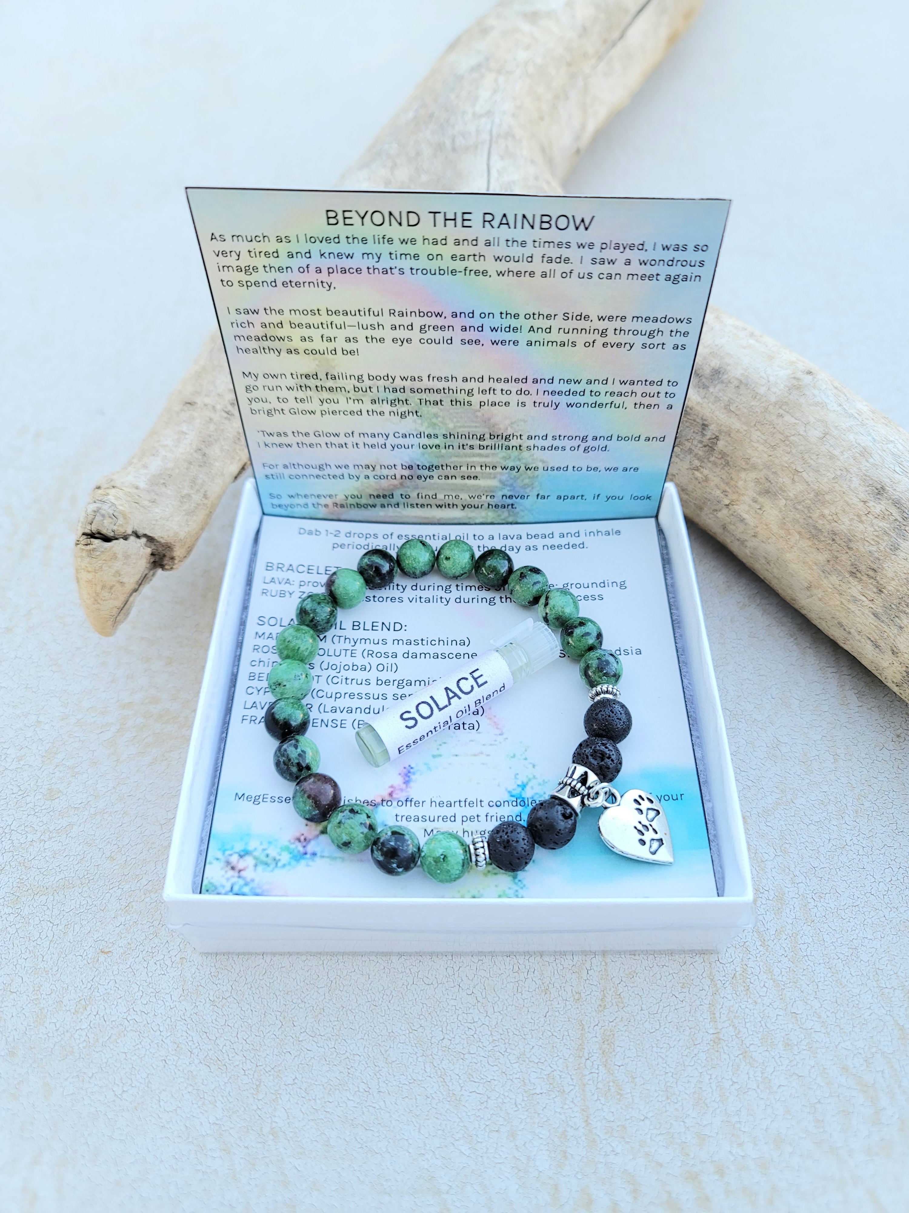 Pet Grief Kit for Cat/Dog— Ruby Zoisite Lava Bead Diffuser Bracelet