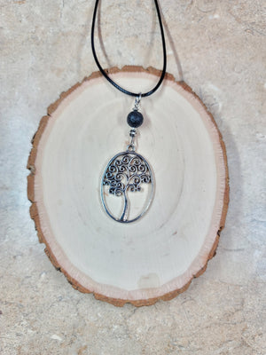 Tree of Life Lava Bead Diffuser Necklace