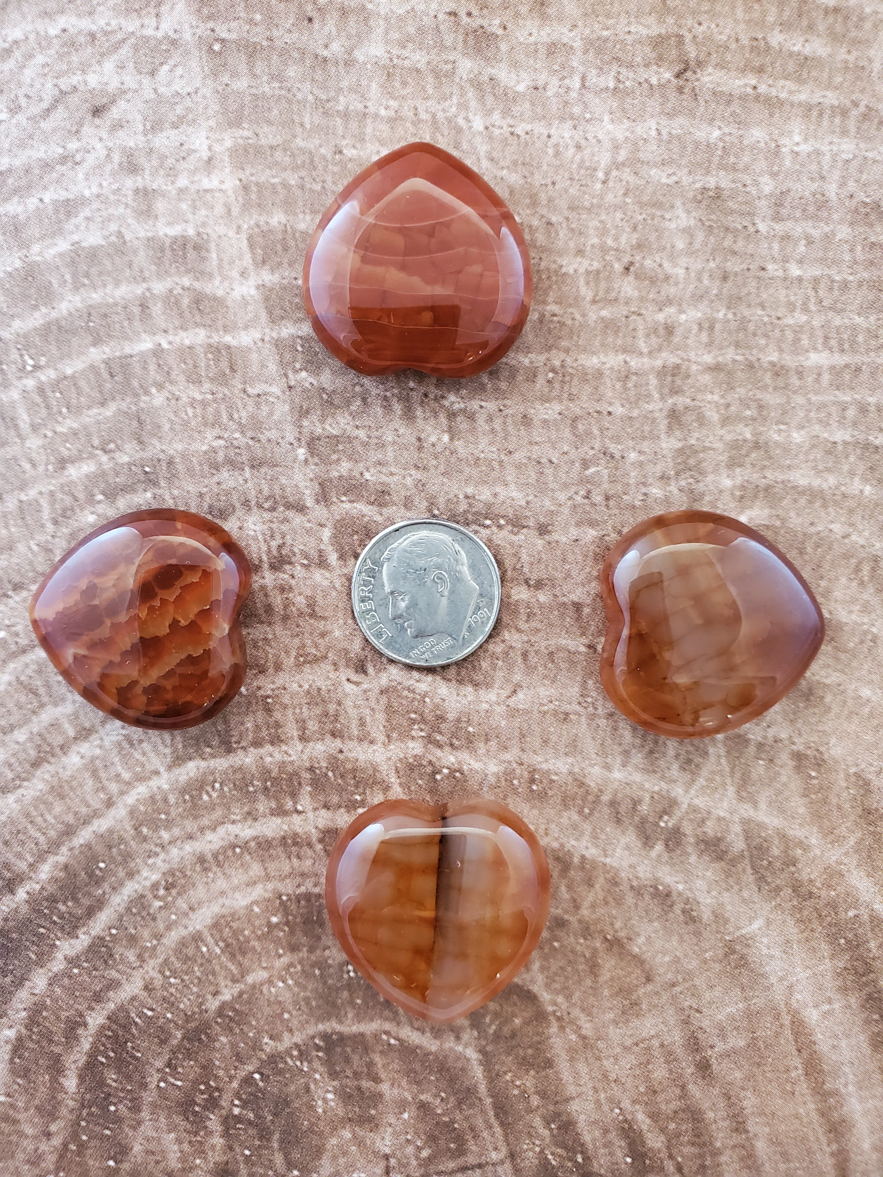 Fire Agate Small Heart