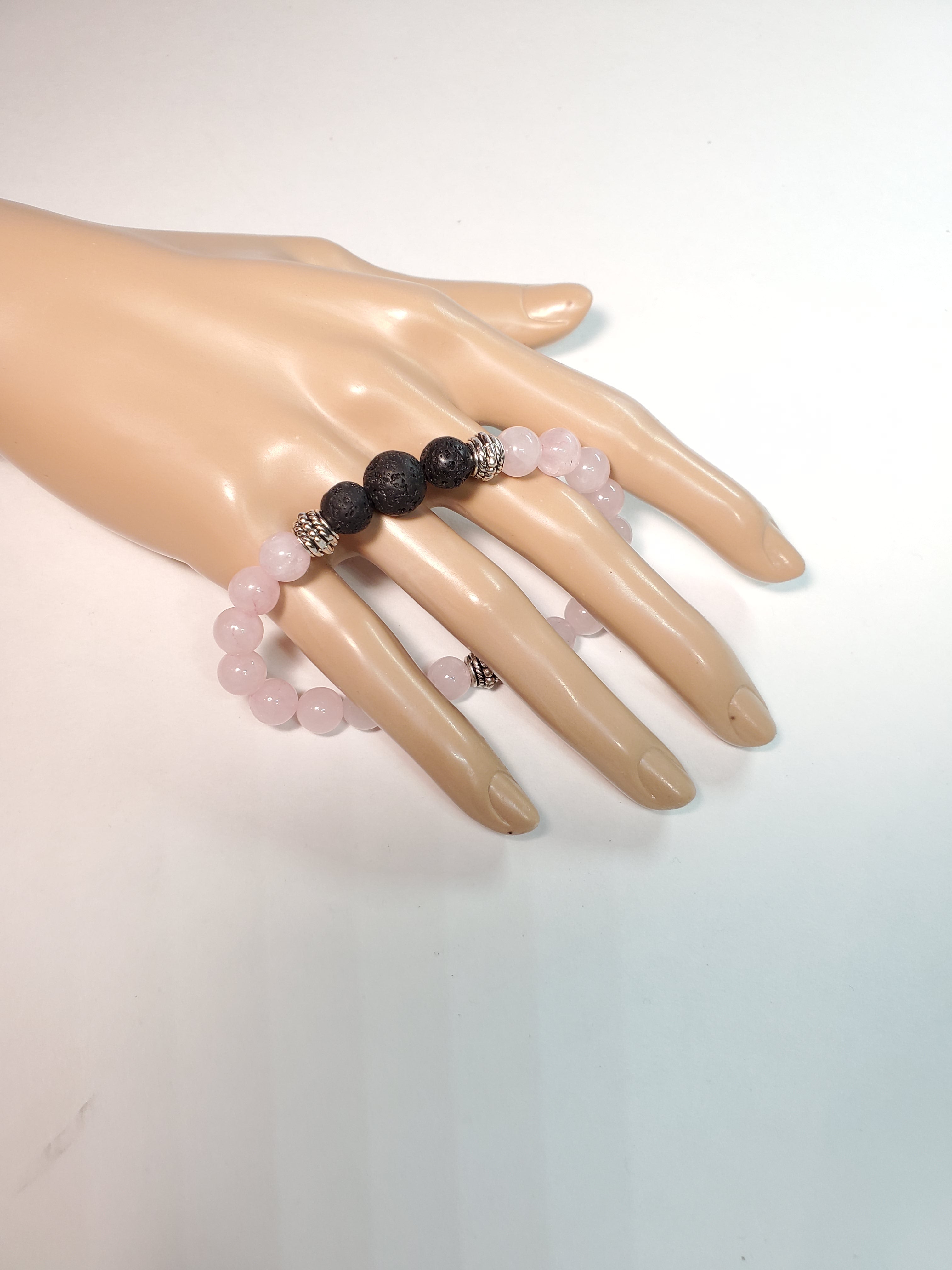 Rose Quartz Lava Bead Diffuser Bracelet