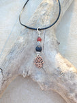 Hamsa Hand Carnelian Lava Bead Diffuser Necklace