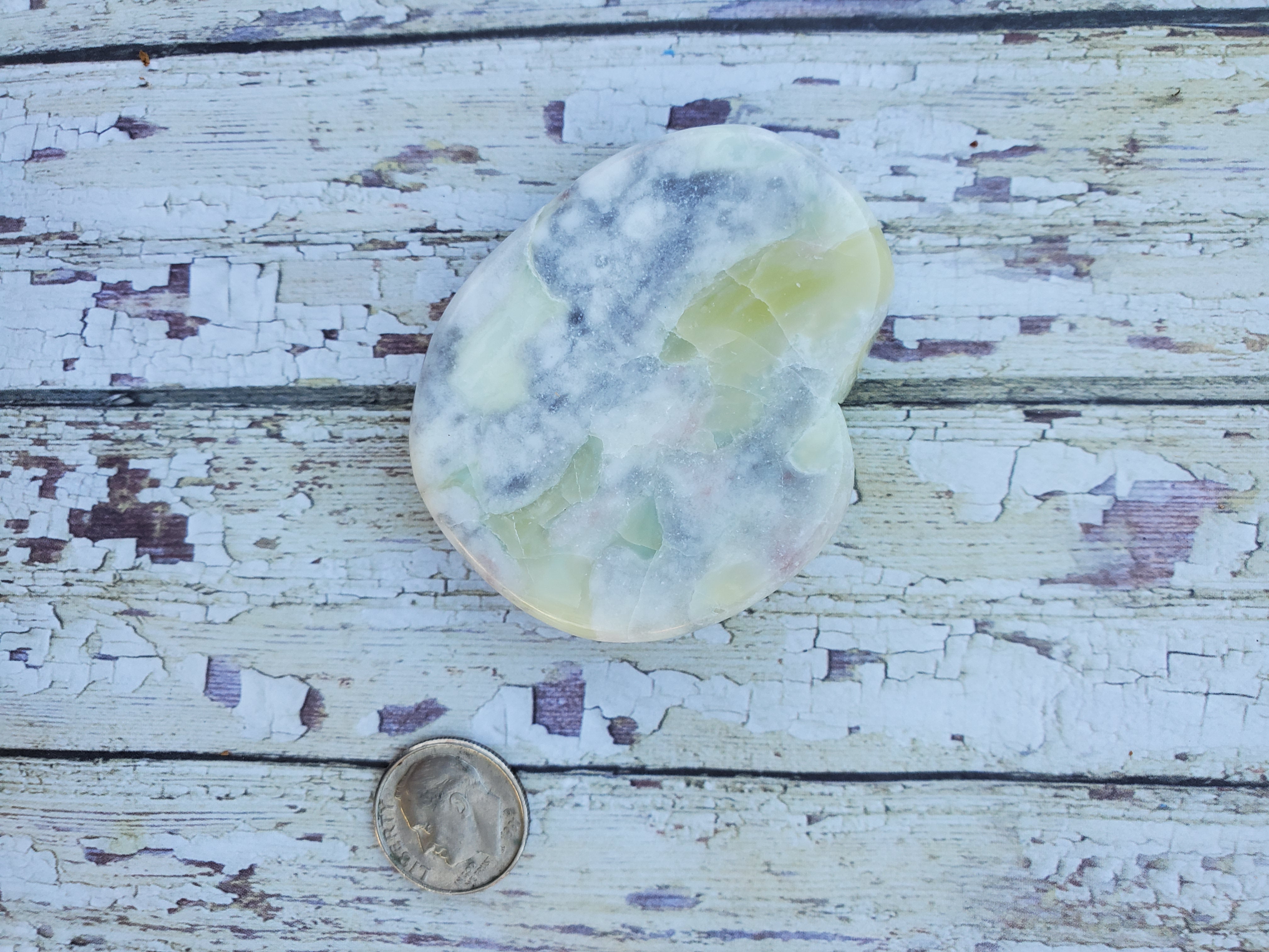 Lemon Swirl Healerite Palm (Worry) Stone