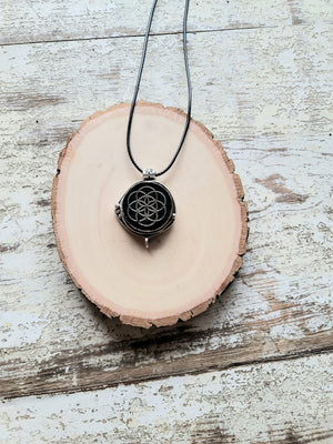 Chi Enhancing Necklace — Shungite with Flower of Life